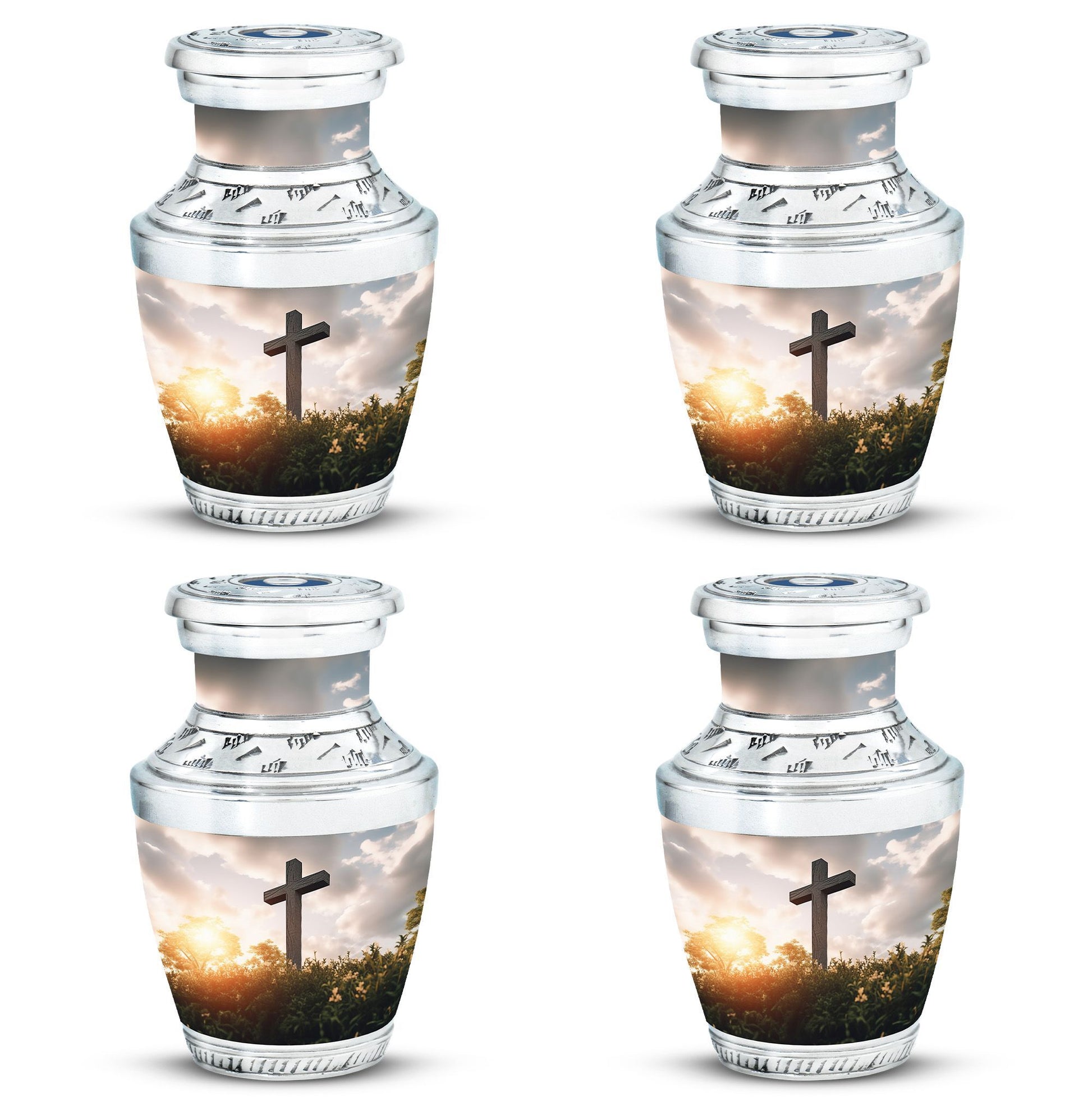 Classic 3-inch Jesus Christ Cross Cremation Urn.