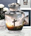 Classic 3-inch Jesus Christ Cross Cremation Urn.