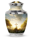 Classic Aluminium Holy Cross Urn for Human Ashes.