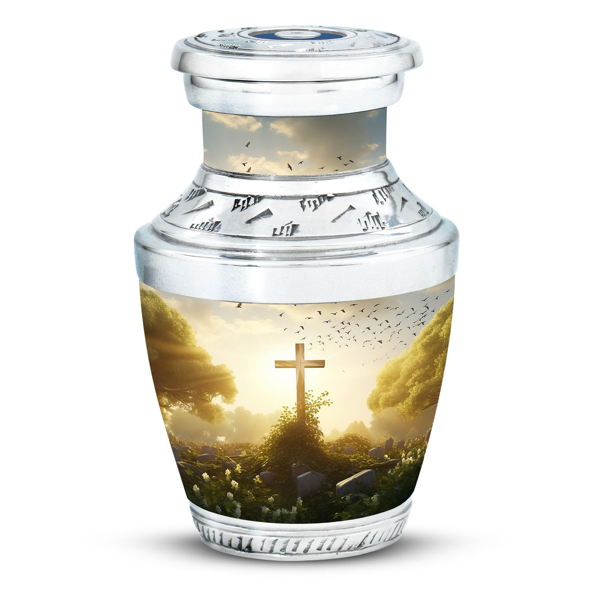 Classic Aluminium Holy Cross Urn for Human Ashes.