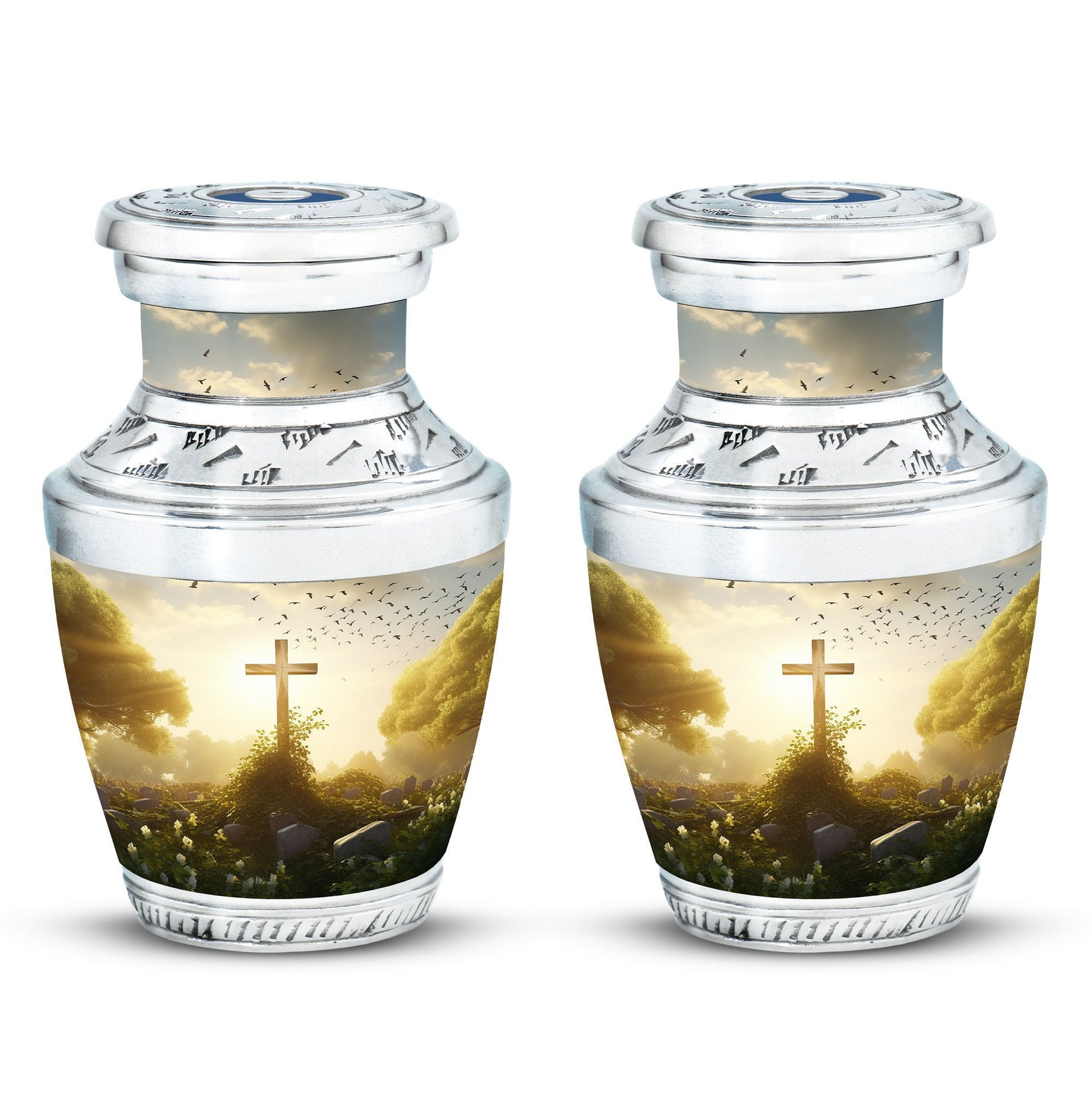 Classic Aluminium Holy Cross Urn for Human Ashes.