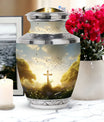 Classic Aluminium Holy Cross Urn for Human Ashes.