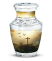 Classic Urn for Ashes, Jesus Christ Cross Design.