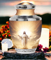 Jesus Christ cross urn in classic design for human Ashes.