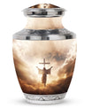 3-inch Jesus Christ cross cremation urn.