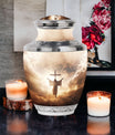 3-inch Jesus Christ cross cremation urn.