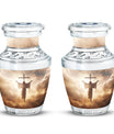 3-inch Jesus Christ cross cremation urn.