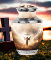 3-inch Jesus Christ cross cremation urn.