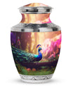 Classic 3-inch Peacock Urn for Ashes, Aluminium Large Urn.