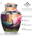 Classic 3-inch Peacock Urn for Ashes, Aluminium Large Urn.