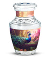 Classic 3-inch Peacock Urn for Ashes, Aluminium Large Urn.