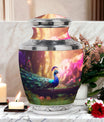 Classic 3-inch Peacock Urn for Ashes, Aluminium Large Urn.