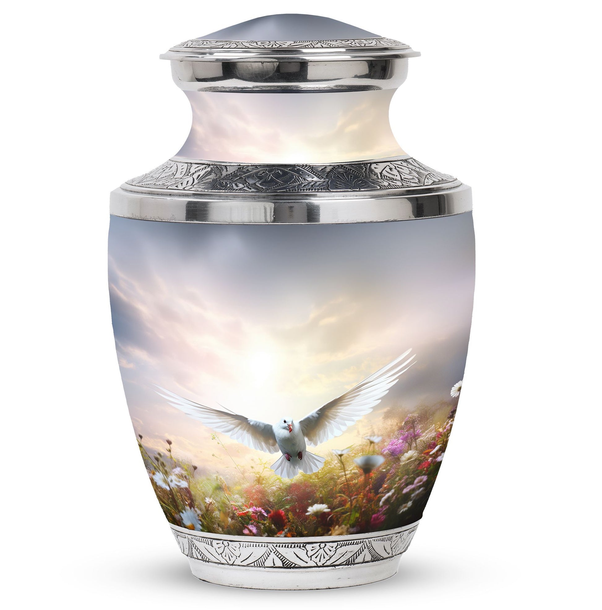 Elegant 3-inch Dove Urns for Ashes, Classic design.