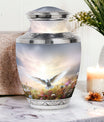 Elegant 3-inch Dove Urns for Ashes, Classic design.