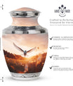 Classic large Dove Urn for Ashes made of aluminium