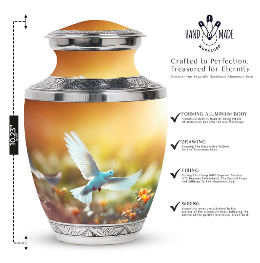 Large Classic Dove Urn for Human Cremation Ashes.