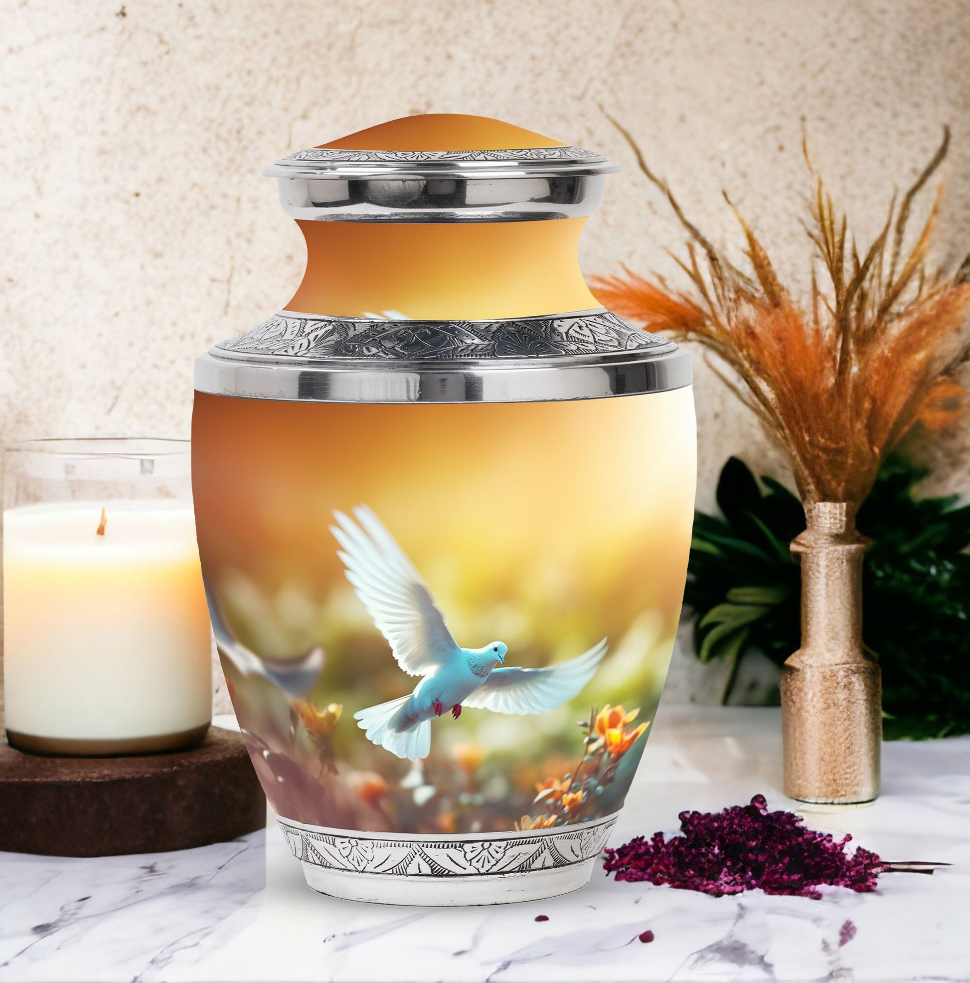 Large Classic Dove Urn for Human Cremation Ashes.