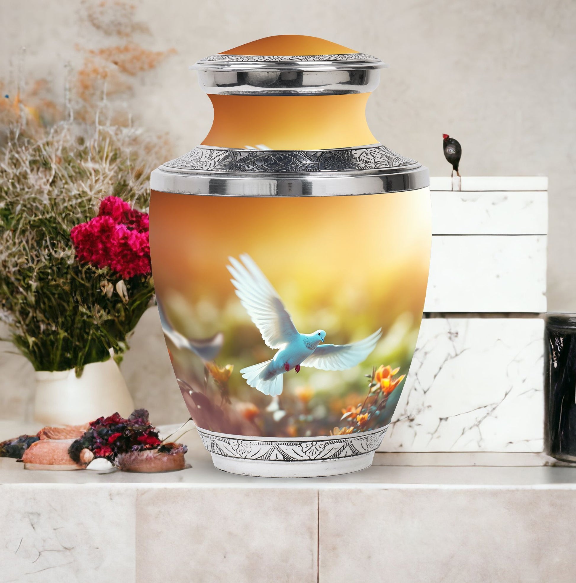 Large Classic Dove Urn for Human Cremation Ashes.