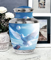 Classic Dove Urn for human ashes, includes velvet pouch