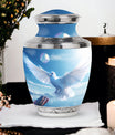 Classic Dove Urn for human ashes, includes velvet pouch