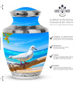 Personalized large Dove cremation urn with classic design.