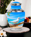 Personalized large Dove cremation urn with classic design.