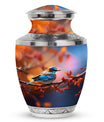 Blue Sparrow 3-inch Classic Memorial Urn, customized.