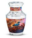 Blue Sparrow 3-inch Classic Memorial Urn, customized.