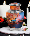 Blue Sparrow 3-inch Classic Memorial Urn, customized.