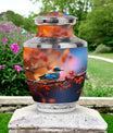 Blue Sparrow 3-inch Classic Memorial Urn, customized.