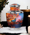 Blue Sparrow 3-inch Classic Memorial Urn, customized.