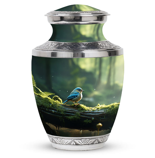 3-inch blue Sparrow cremation urn