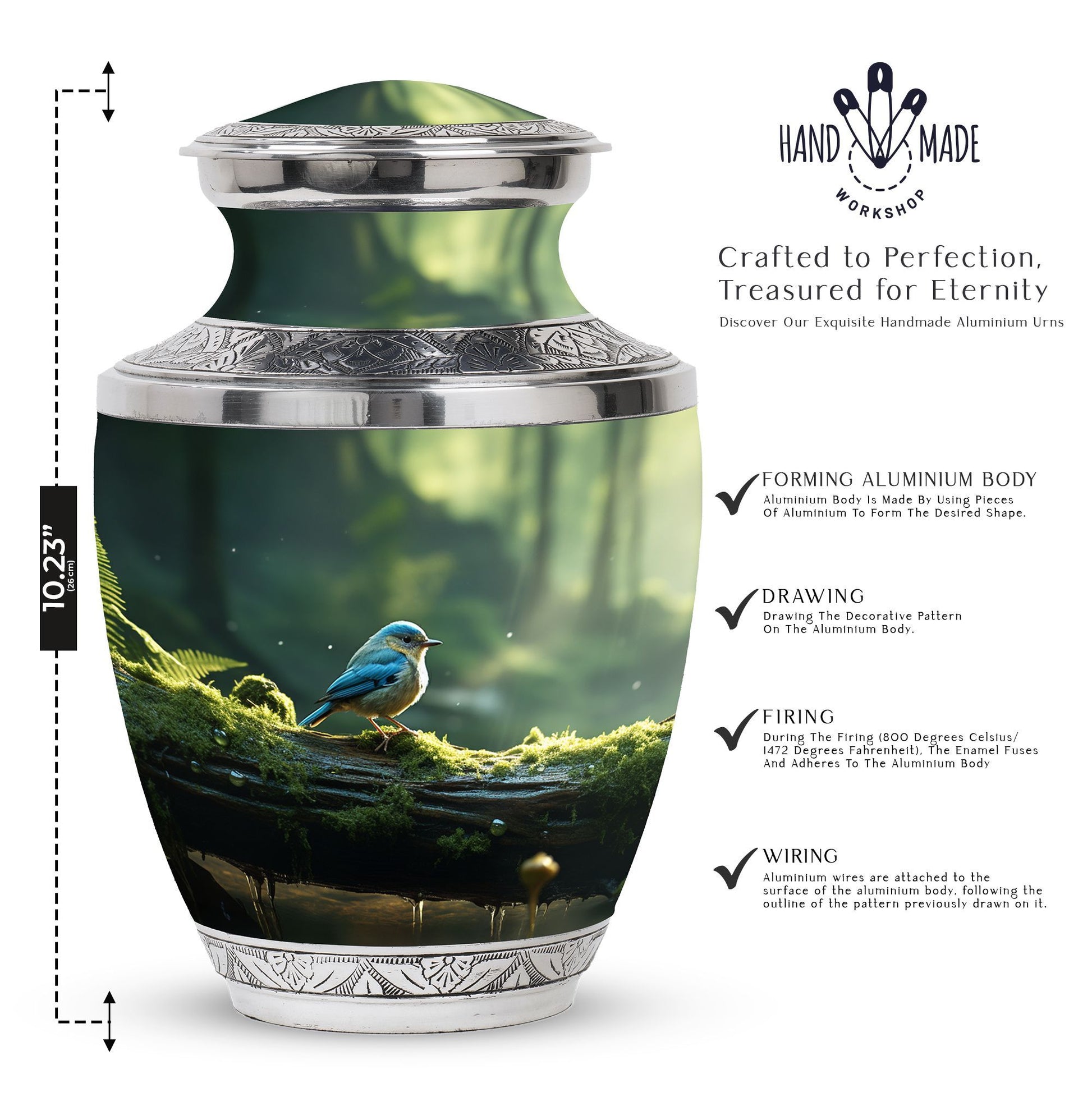 3-inch blue Sparrow cremation urn