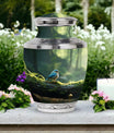 3-inch blue Sparrow cremation urn