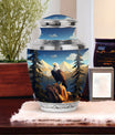 Classic 3-inch Eagle in mountains Cremation Urn.