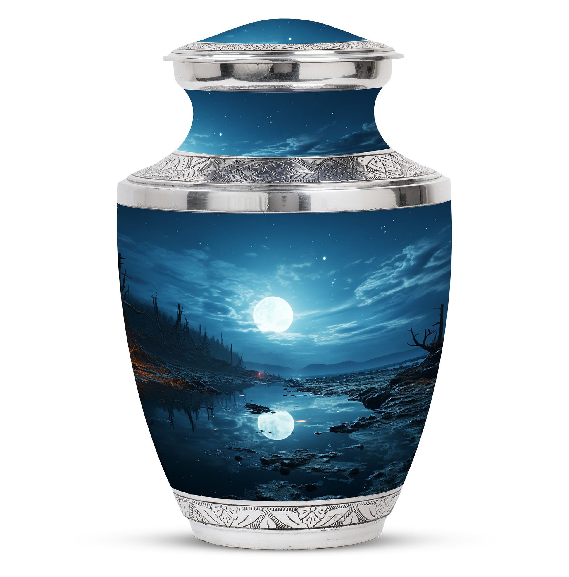 Blue moon urn designed for adult female cremation ashes, can be used as burial urns for human ashes