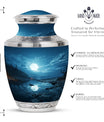 Blue moon urn designed for adult female cremation ashes, can be used as burial urns for human ashes