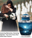 Blue moon urn designed for adult female cremation ashes, can be used as burial urns for human ashes