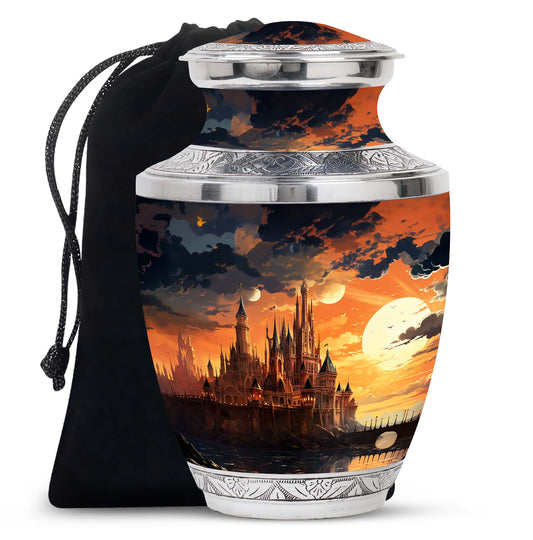 Elegant Sunset Palace cremation urn, ideal for memorial ashes, suitable for adult and miniature use