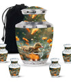 Dawn Flower Duckling - Duck Urn Large Memorial, Funeral Urn For Ashes
