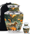 Dawn Flower Duckling - Duck Urn Large Memorial, Funeral Urn For Ashes