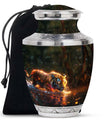 Glowing Monsoon Majesty - Tiger Urn Memorial, Funeral Shape Urn