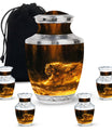 Firelit Majesty - Tiger Urn Memorial, Funeral Cremation Urn