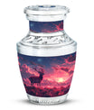 Crimson Twilight Vigil - Deer Urn Memorial, Funeral Cremation Urn