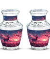 Crimson Twilight Vigil - Deer Urn Memorial, Funeral Cremation Urn