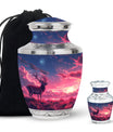 Crimson Twilight Vigil - Deer Urn Memorial, Funeral Cremation Urn