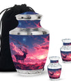 Crimson Twilight Vigil - Deer Urn Memorial, Funeral Cremation Urn