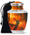 Golden Hour Fawn - Deer Urn Memorial, Funeral Shape Urn