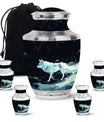 Wolf Wanderlust - Wolf Urn Memorial, Funeral Cremation Urn For Ashes