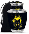 Electric Lupine - Wolf Urn Memorial, Funeral Cremation Urn For Ashes